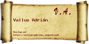 Vallus Adrián névjegykártya